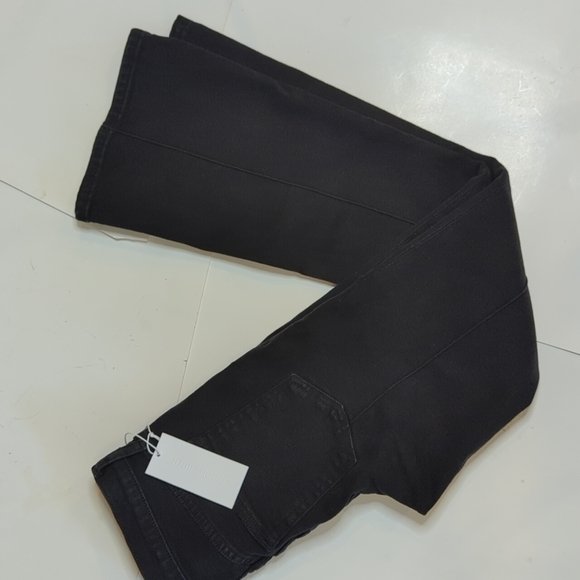 Cotton Citizen x Revolve fly front black cropped bell bottom jeans W26 l 27. NWT - Picture 6 of 7